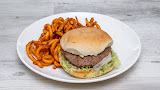 Cheeseburger with curly fries