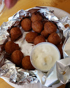 Fried mozzarella bites with dipping sauce
