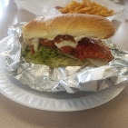 Chicken finger sub with fries